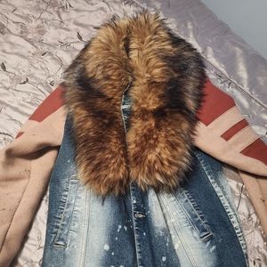 Luxury Designer denim and Raccoon jacket